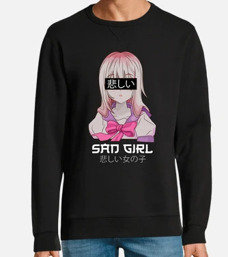 Sad girl shop anime hoodie