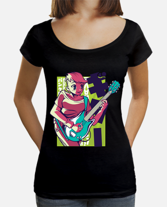 Anime girl guitar t-shirt | tostadora