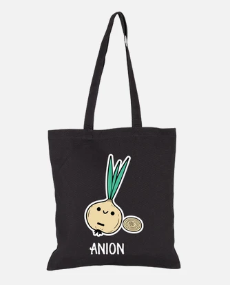 anion cathode onion humor funny student bag high school diary tote