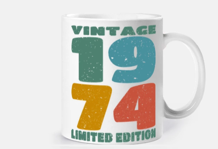 Taza aniversario 1974 - vintage 1974