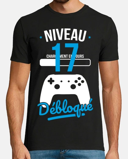 Tee-shirt Anniversaire 17 Ans Gamer Niveau 17