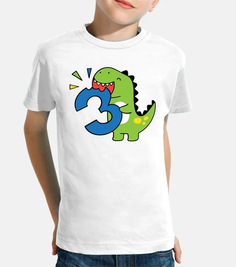 Vêtements anniversaire 3 dinosaure t-shirts enfant