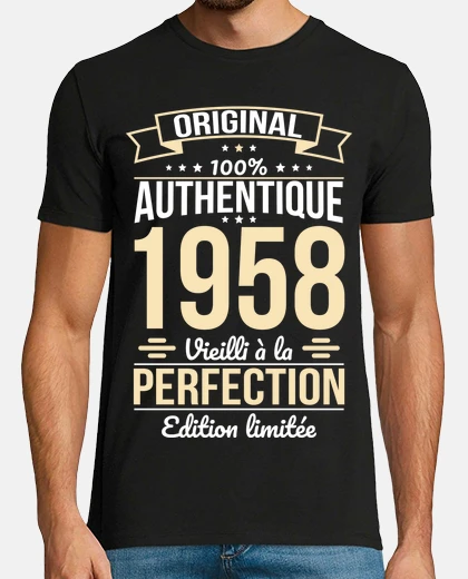 Tee-shirt Anniversaire 65 ans - Original 1958