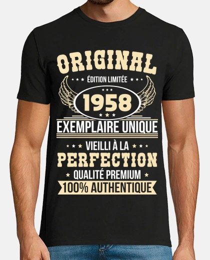 Tee-shirt Anniversaire 65 ans - Original 1958