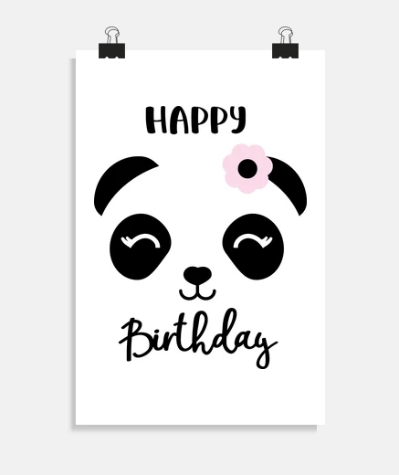 Poster anniversaire panda - affiche