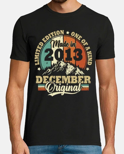 Tee-shirt Anniversaire Rétro Vintage 2013 Décembr