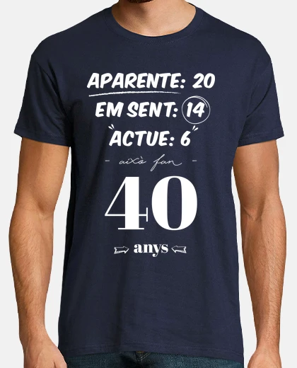 T-shirt anniversario 40 regale b