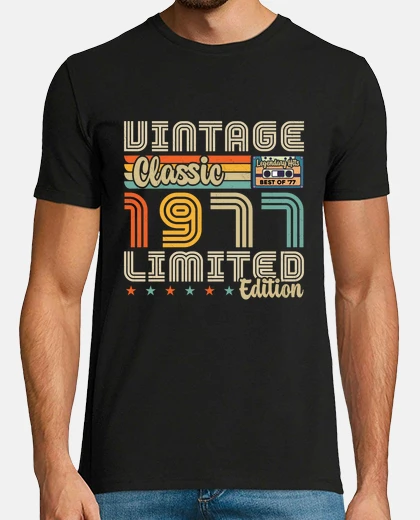 T-shirt anniversario retrò vintage del 1977