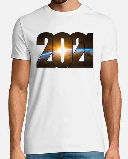 T-shirt anno 2021 e contorno nero dell39univers