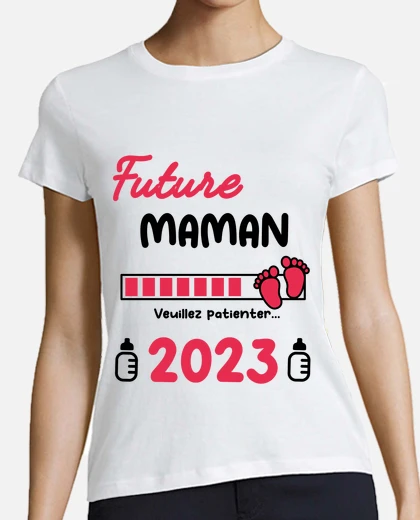 Tee-shirt annonce grossesse future maman 2023 tostadora