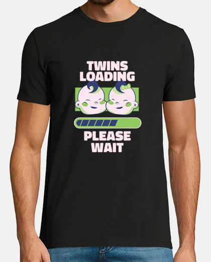 T-shirt annuncio di gemelli, donna incinta.