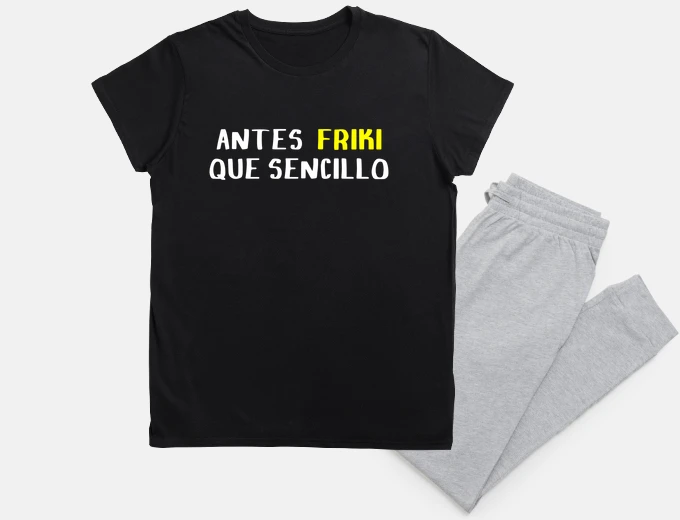 Pijama Antes Friki que Sencillo blanco