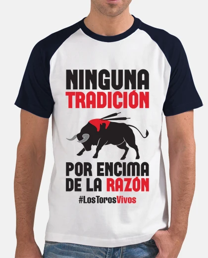 Camiseta Antitaurino - Los Toros Vivos, Hombre (Fondo Claro)