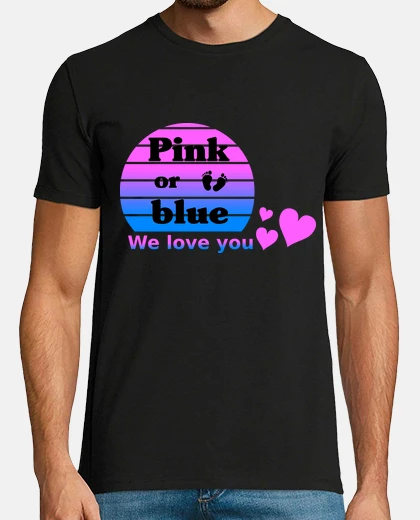 Camiseta anuncia embarazo - rosa de azul te amam