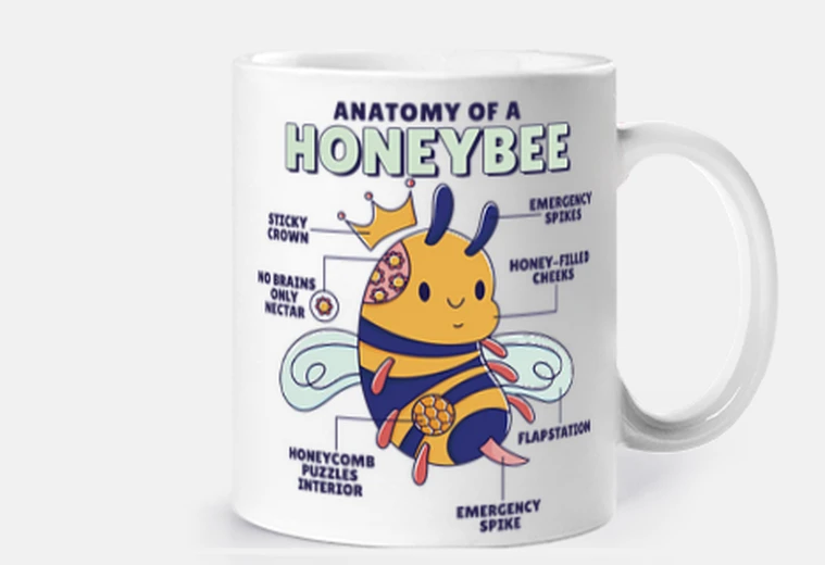 Tazza ape anatomia moda umorismo miele per personalizzare tazza caffè tè infuso tisane cornetti