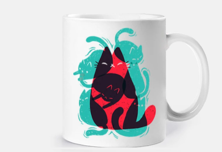 Mug ape de chat - kitty mignon drôle - art 