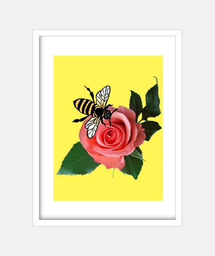 Quadro ape e rosa
