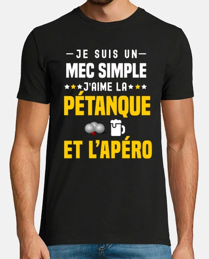 Tee-shirt apero petanque mec simple