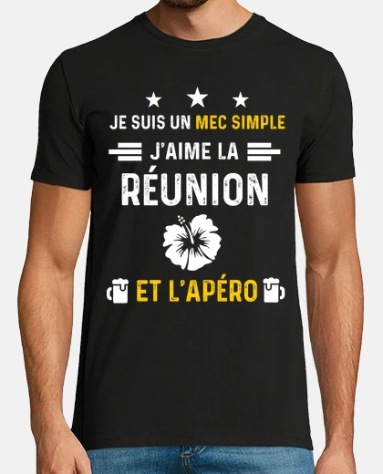 Tee-shirt apero reunion fleur hibiscus cadeau