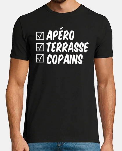 Tee-shirt Apéro terrasse copains t-shirt apéritif