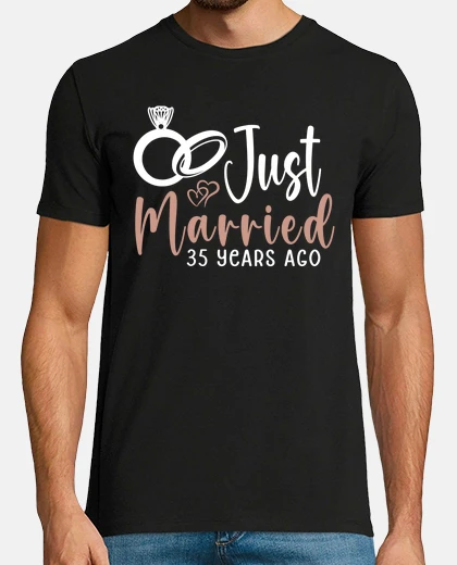 T-shirt appena sposato 35 anni fa
