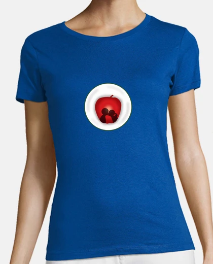 Camiseta Apple Kiss Mujer, manga corta, azul royal, calidad premium