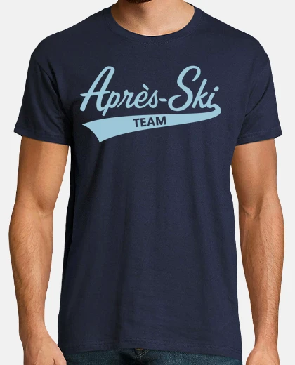 Tee-shirt après-ski - équipe - lettrage - bleu ci