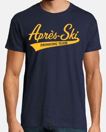 Tee-shirt après-ski boire équipe lettrage or