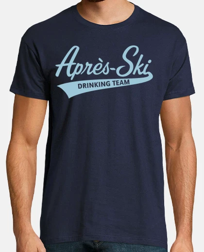 Tee-shirt après-ski buvant équipe lettrage sblue