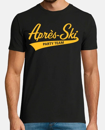 Tee-shirt après-ski party team - lettrage - or