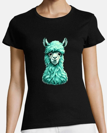 Playera aquamarine llama