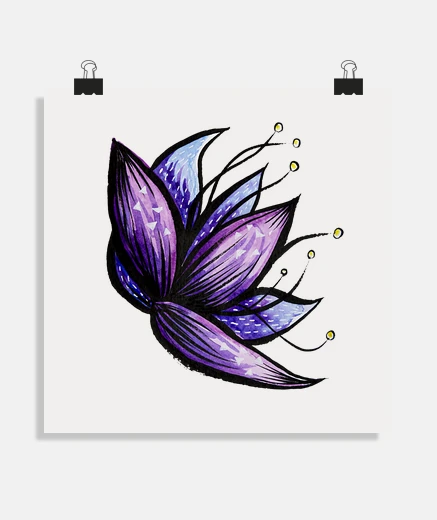 Poster aquarelle d39encre fleur abstraite dood