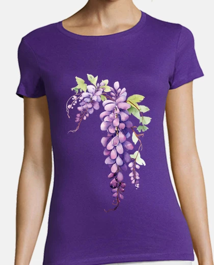 Tee-shirt aquarelle de glycine pourpre