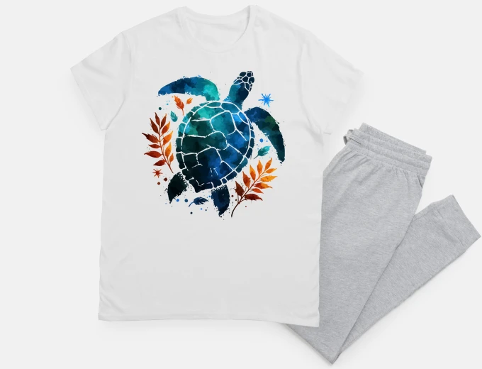 Pyjama aquarelle de tortue de mer de saison d3