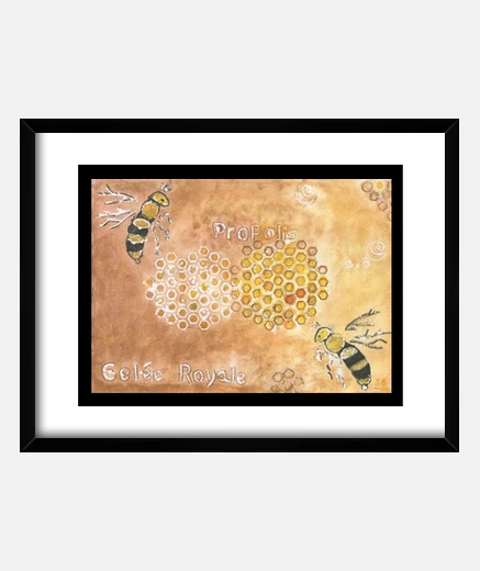Cadre Aquarelle vibratoire propolis gelée Royale 