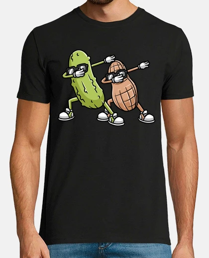 T-shirt arachidi e sottaceti tamponando il burr