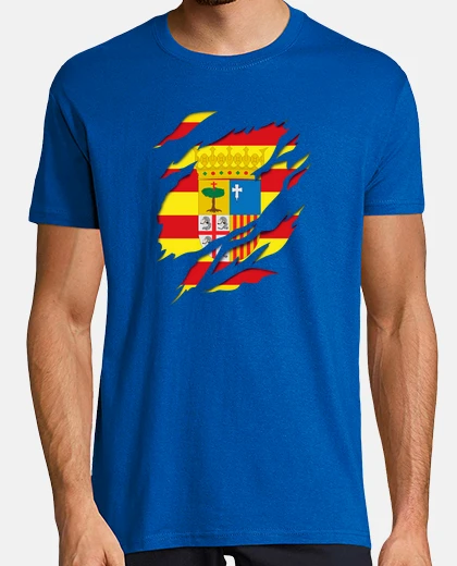 Camiseta Aragon bandera y escudo de armas con ef