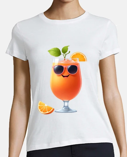 T-shirt arancione divertente allegro vacanza tr