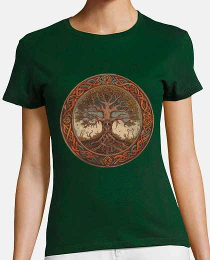 Camiseta árbol de la vida leyenda celta bosque