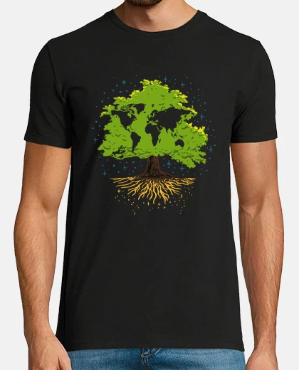 Tee-shirt arbre carte du monde amoureux de la nature arboriste jardinier