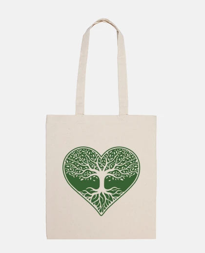 Sac arbre de vie racines et feuilles vertes sac marché livres document fourre-tout 
