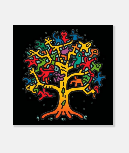 Tableau arbre fou de style ring ha