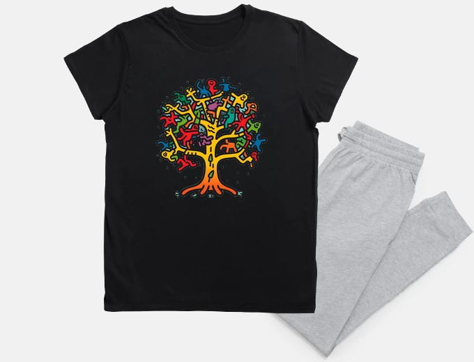 Pyjama arbre fou de style ring ha