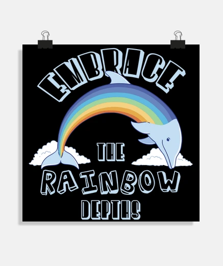 Poster arc-en-ciel dauphin saut chant sirenes affiche chambre salon studio poster 