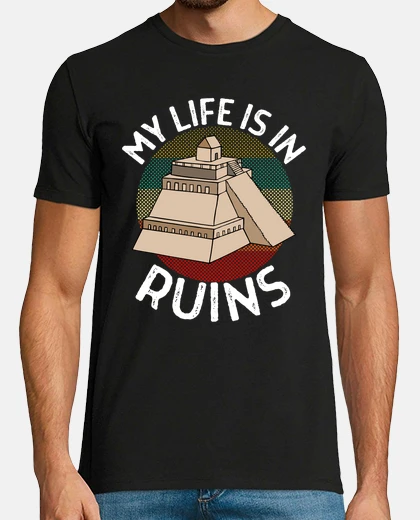 Tee-shirt archéologie ma vie est en ruines amusan