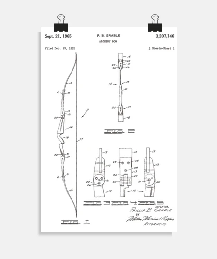Poster archery champion patent 1965 jo poster living room studio bedroom poster games archer