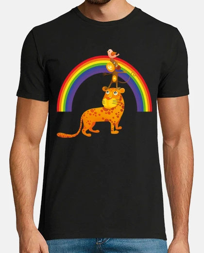T-shirt arcobaleno anima les a fan piastrelle