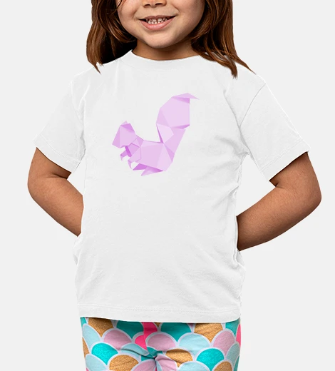 Ropa Ardilla rosa. Aplícalo sobre diferentes colores de camiseta de niño