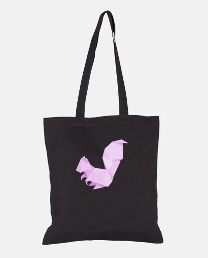 Ardilla rosa. Puedes aplicarlo sobre bolsa de tela color natural o negro
