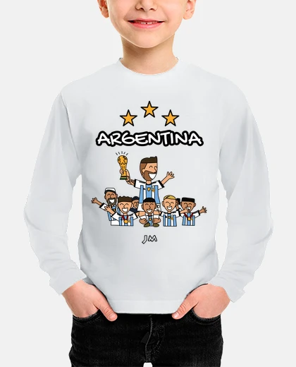Kids argentina world champion 3 stars - messi qatar world cup